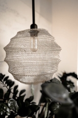 Lampa Wisząca Dylan Metalowa Siatka, Srebrna, E27 40W