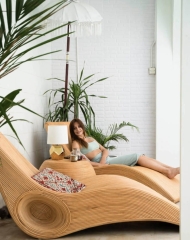 Leżak Rattanowy Tegal Jasny - Ergonomiczny, Ręcznie Wykonany