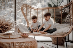 Sofa Rattanowa Isla 2-osobowa, Naturalna, Styl Eko, Metalowe Nogi