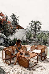 Sofa Rattanowa Zorba 2-Osobowa, Brąz - Naturalny Rattan