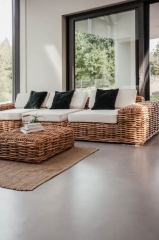 Sofa Trzyosobowa INGKA z Lewym Podłokietnikiem, Rattan
