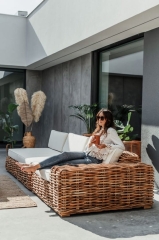 Sofa Trzyosobowa INGKA z Prawym Podłokietnikiem - Rattan