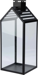 Lampion Naria metalowy czarny S - 11 x 11 x 23 cm
