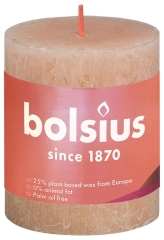 Świeca Rustic mglisty róż 80/68 mm