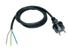 Jonex Przewód gumowy z wtyczką, 3x1,5mm2, długość 3m , czarny