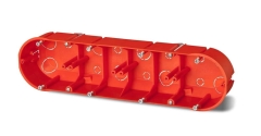 Elektro-Plast Puszka poczwórna 4x60 mm czerwona