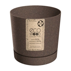 Doniczka Tubo P Wood kawa ECO - 20 cm
