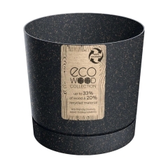 Doniczka Tubo P Wood antracyt ECO - 13 cm