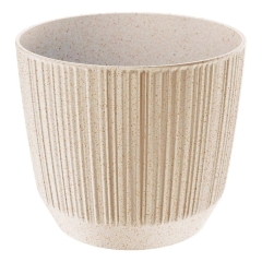 Doniczka Ryfo Wood biała ECO - 13 cm