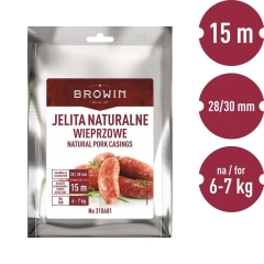 Jelita naturalne wieprzowe 28-30 mm - 15 m