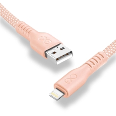 Kabel Immortal USBA-Lightning 0,9 m brzoskwiniowy