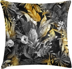 Poduszka LEAVES szary 45 x 45 cm