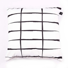 Poduszka COMO 01 welur biało-czarna 45 cm x 45 cm