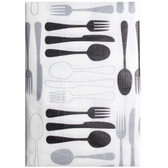 Obrus piknikowy FORK 150 x 180 cm biało-czarny