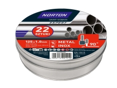 Zestaw tarcz do cięcia metalu Inox 125 x 1,0 x 22,2 mm, 22 szt.