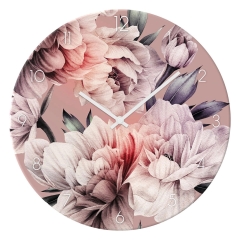 Zegar Glass Clock LIGHT PINK śr. 30 cm
