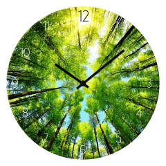 Zegar Glass Clock SUNNY FOREST śr. 30 cm