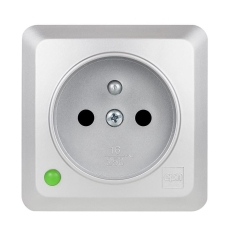 Elektro-Plast Gniazdo Berg 2P+Z srebrne