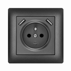 Elektro-Plast Gniazdo Astoria 2P+Z 2xUSB czarne