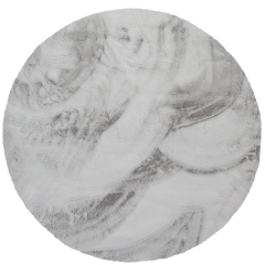Dywan RABBIT-FUR jasny szary koło średnica 100 cm