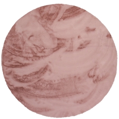 Dywan RABBIT-FUR pudrowy róż koło średnica 100 cm