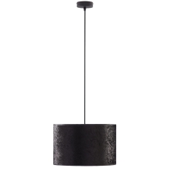 TK LIGHTING Lampa TERCIO welur BLACK 3xE27 15W