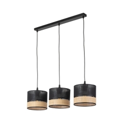 TK LIGHTING Lampa wisząca PAGLIA BLACK 3 x E27