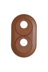 Rozeta maskujaca na 2 rurki grzejnikowe orzech 18 mm