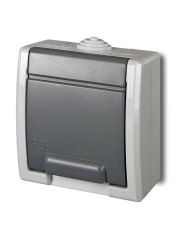 Elektro-Plast Gniazdo Aquant 2P+Z szare