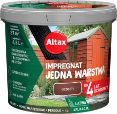 Altax Impregnat jedna warstwa orzech - 4,5L