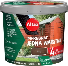 Altax Impregnat jedna warstwa brąz - 4,5L