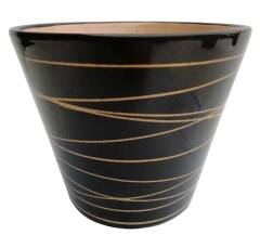 Osłonka ceramiczna Diva black gold - śr. 15 cm