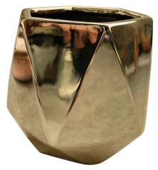 Osłonka Cristal ceramiczna złota - 13 x 12 x 11 cm
