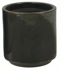 Osłonka Leaf ceramiczna brąz
