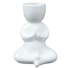Osłonka Ludzik Budda ceramiczna antracyt - 15 x 17,5 cm