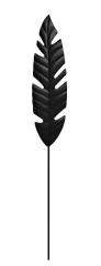 Dekoracja na piku liść czarny 150 cm