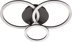 Plafon LED RING 3 czarny 3000K 28W 1600Im 54 x 41 cm