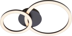 Plafon LED RING 2 czarny 3000K 20W 1200lm 45 x 30 cm