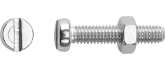 Lux-Tools Śruba + nakrętka z łbem walcowym ocynk SL 4x10mm 8szt.