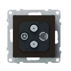 Gniazdo SUNO TV-R-2XSAT czarne