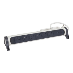 Legrand Przedłużacz z ochronnikiem 6X2P+Z 1,5 m biało-czarny