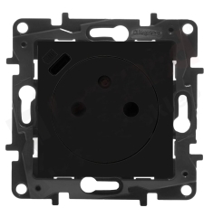 Niloe Step Gniazdo 2P+Z 16 A - 230 V z przesłoną, zaciski automatyczne, czarne