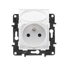 Niloe Step Gniazdo 2P+Z - IP44 16 A - 230 V bez przesłony, zaciski śrubowe, biał