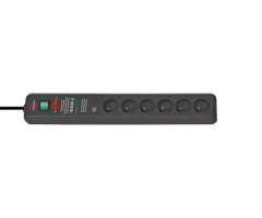 Przedłużacz 6-gniazdkowy Z/U 3x1,5W IP20 antracyt 3 m