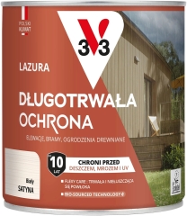 V33 Lazura długotrwała ochrona biała 0,75L