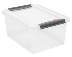 Przezroczysty Pojemnik z Pokrywką 14L Zamykany Organizer Box Przechowywanie 