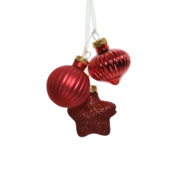 BOMBKI SZKLANE ZŁOTO CZERW KAE