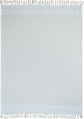 Koc tkany 130 x 170 cm krata beżowy