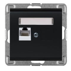 Gniazdo Polmark Verona czarne RJ45