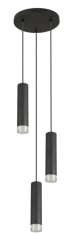 Lampa wisząca Ina 3 x E27 okrągła czarna